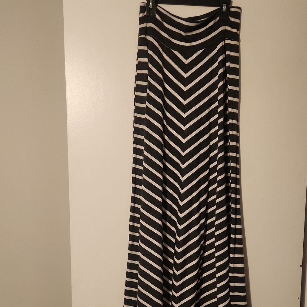 Black and White Striped Women's Skirt
